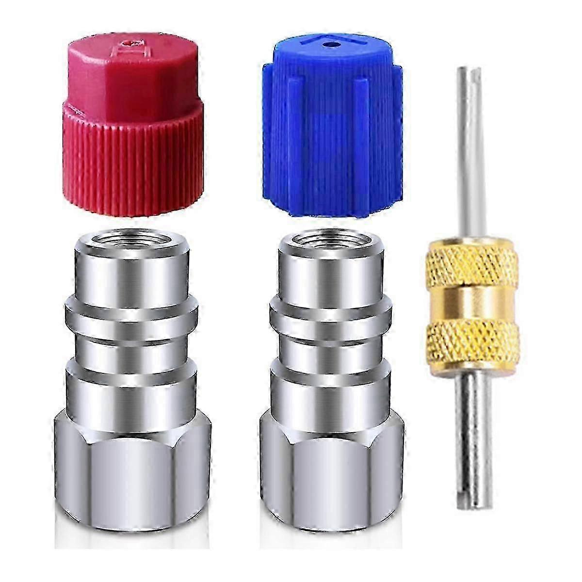 طقم تحويل R12 إلى R134a ، طقم محول تركيب التعديل التحديثي للتيار المتردد ، أنثى 1/4 بوصة ، لمبرد التكييف التلقائي