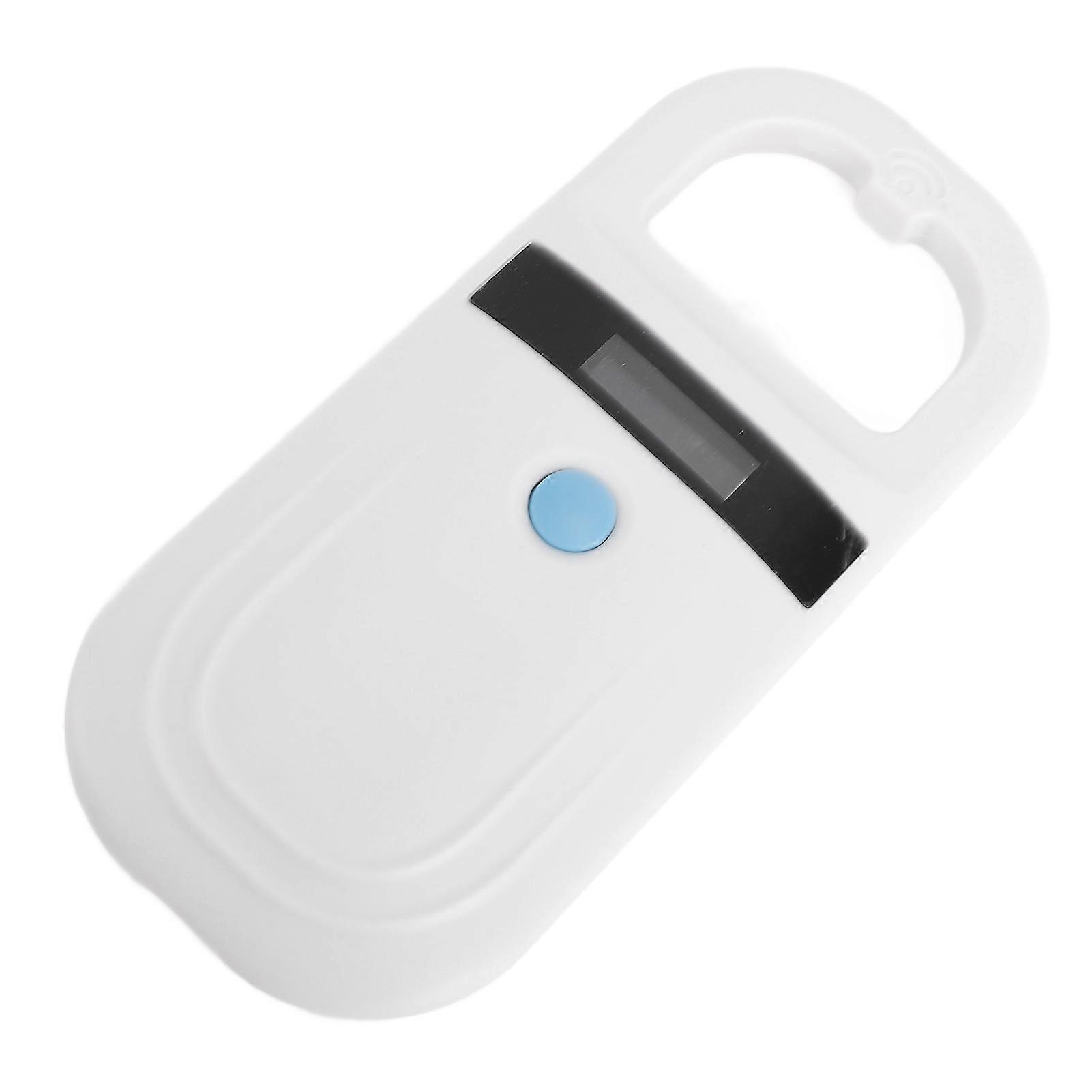 Portable Animal ID Reader Rechargeable 134.2KHz Pet Microchip Scanner Support USB C and BT Transmissing White 