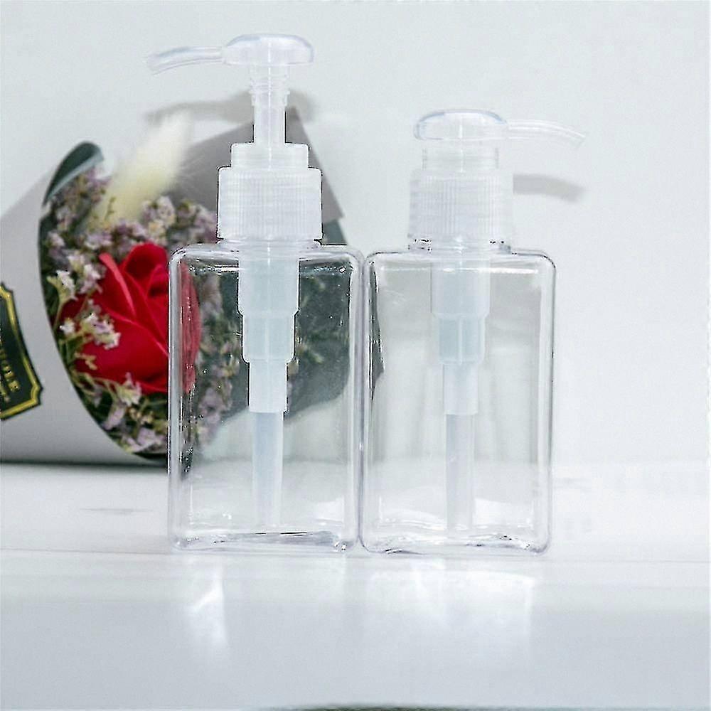 Transparent Kitchen Dispenser Bottles, 2-Pack 100ml Liquid Pump Containers
