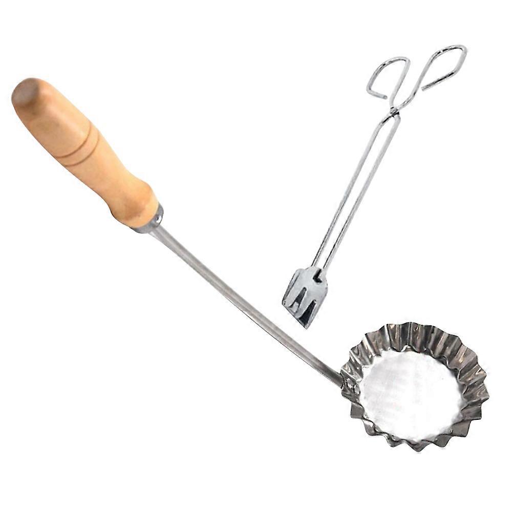 1 Set of Frying Pastry Spoon and Food Spoon with Steel Concave Convex Design for Kitchen Scoop and Tong Use
