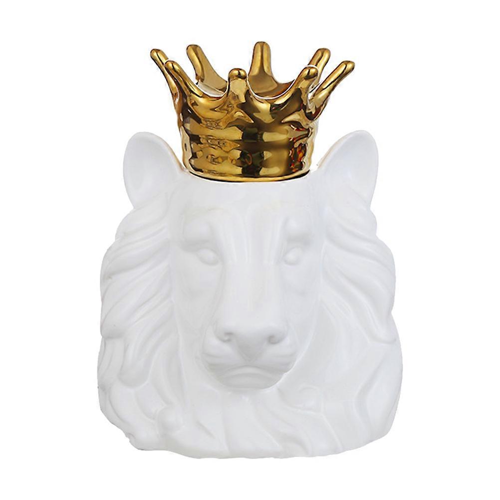 Lion Decor Ceramic Storage Jar for Home Material 1Pack