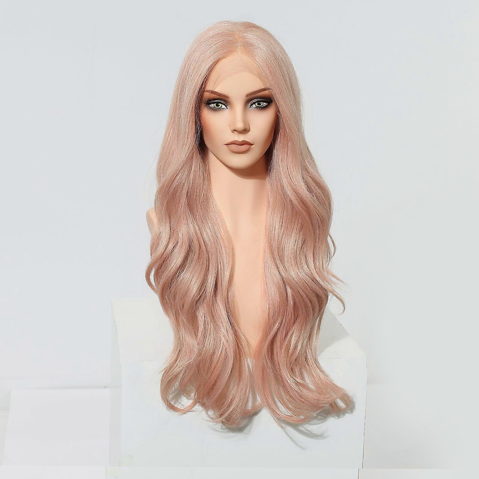 Pink 13x6 Free Parting Lace Front Wig for Women – Heat-Resistant Synthetic with Natural Look
