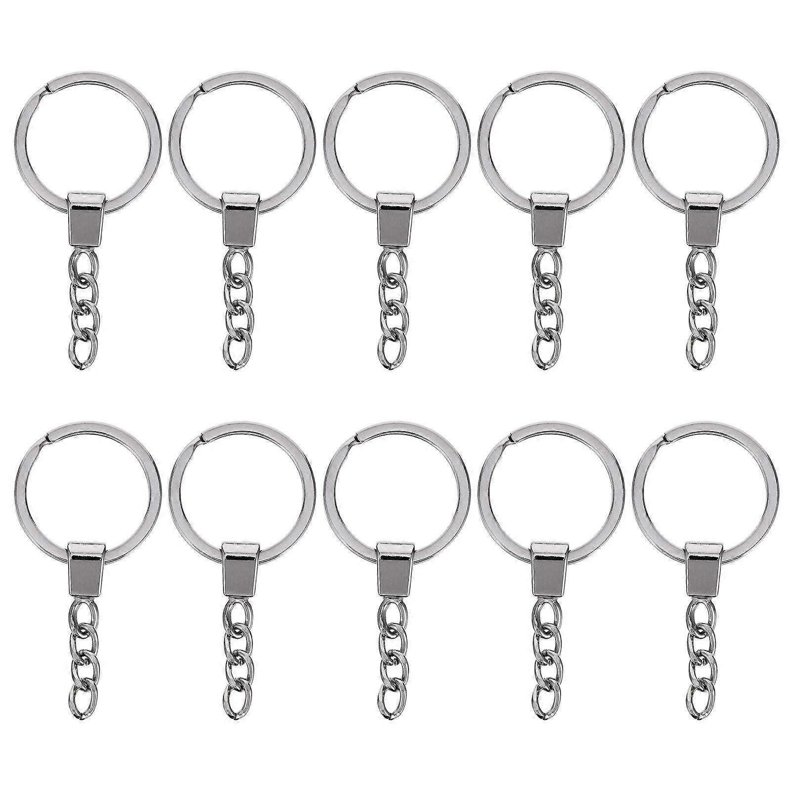 20pcs Silver Alloy Key Chain Lost Proof Keychains Practical Portable for Men Women