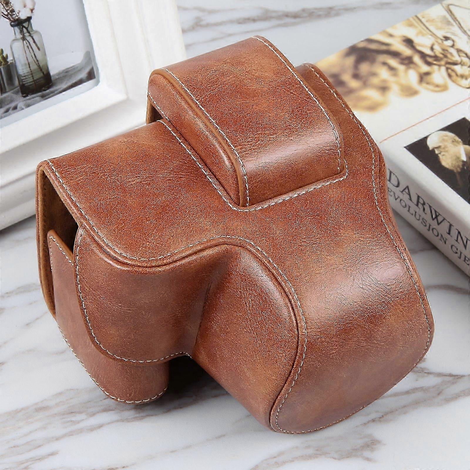 Magnetic Leather Camera Case with Strap for Mirrorless Cameras