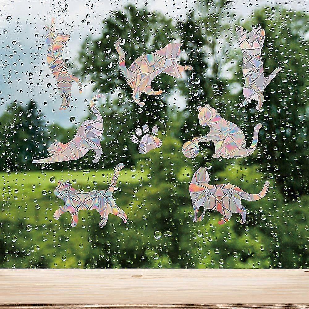 Window Clings - Anti-Collision Window Decals to Save Birds from Window Collisions,Non Adhesive Prismatic Vinyl Window Clings, Rainbow Stickers