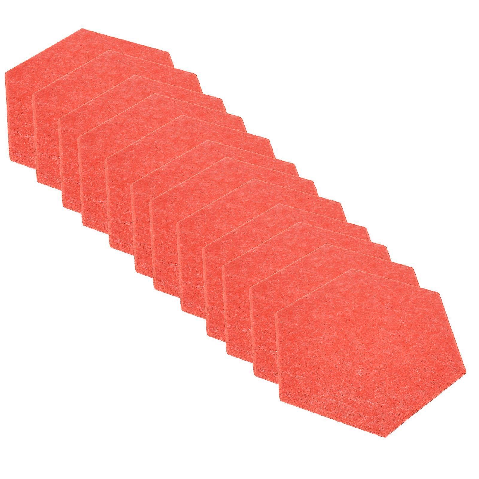 12stk pink hex akustiske lydabsorberende paneler polyester fiber sæt