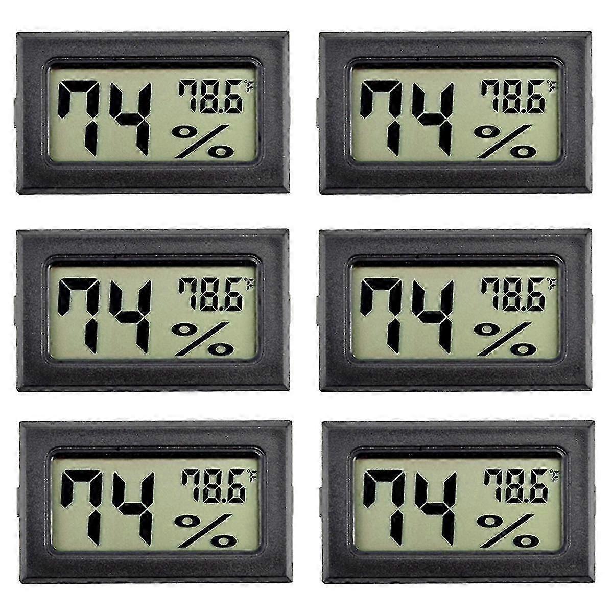 6-Pack Mini Hygrometer Indoor Humidity Meter with Digital Thermometers