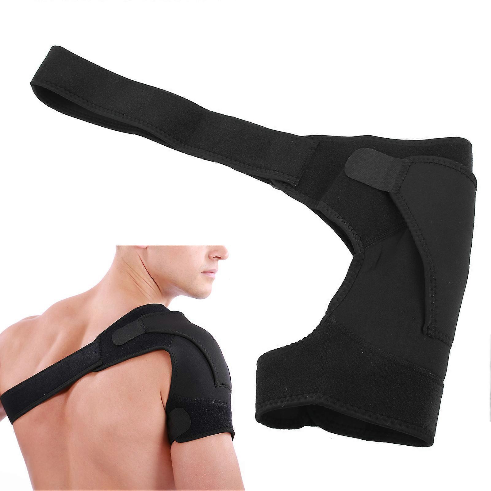 Adjustable Black Right Shoulder Brace 26x37cm Elastic Support