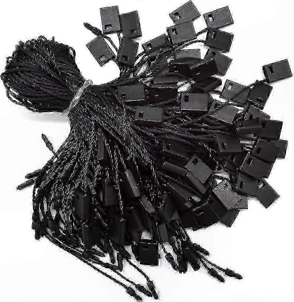 Black Nylon Hang Tag Fasteners with Plastic Clips, 1000 Pieces Snap Button String for Clothing Labels