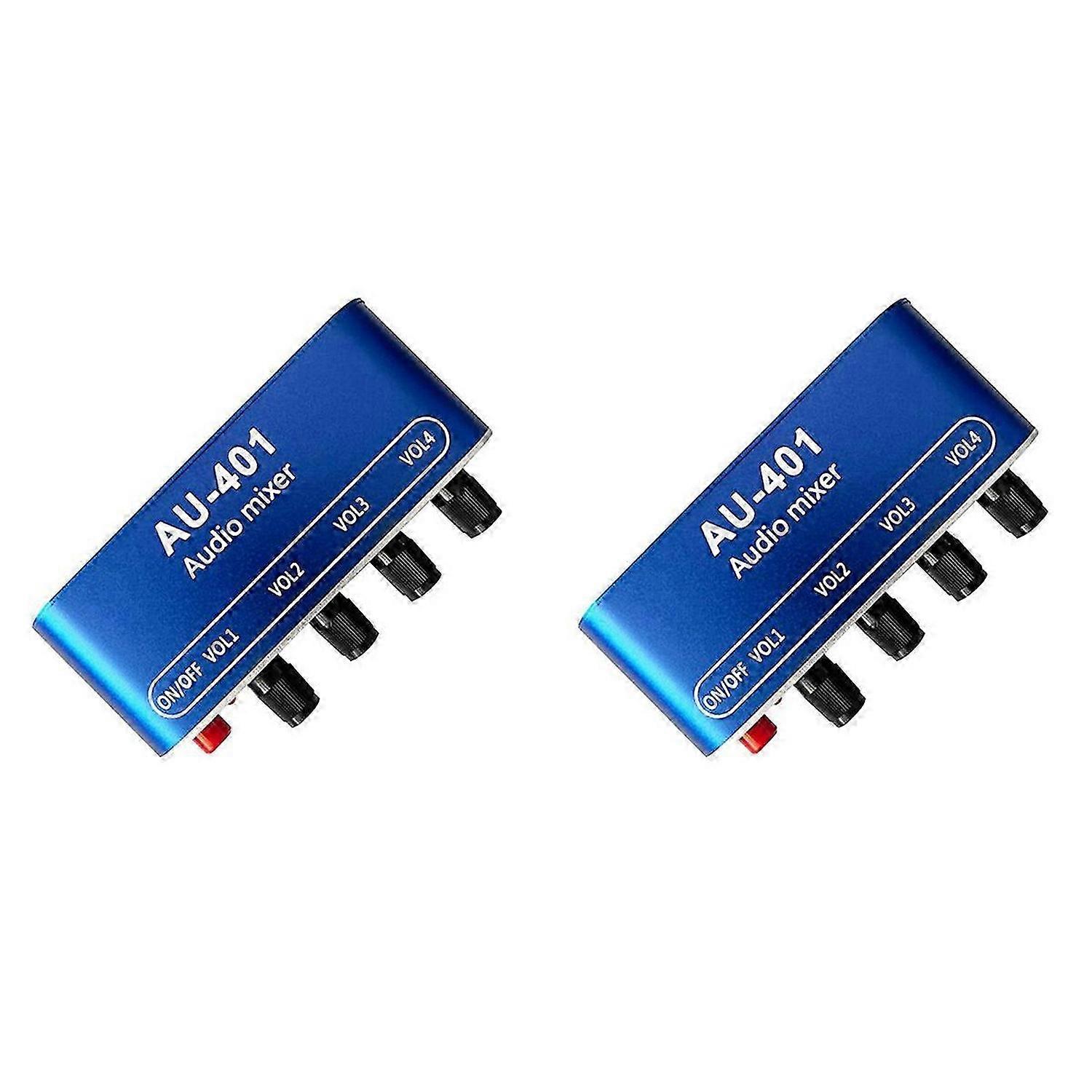 DC 5V-12V AU-401 Stereo Audio Mixer 4 Input 1 Output Individually