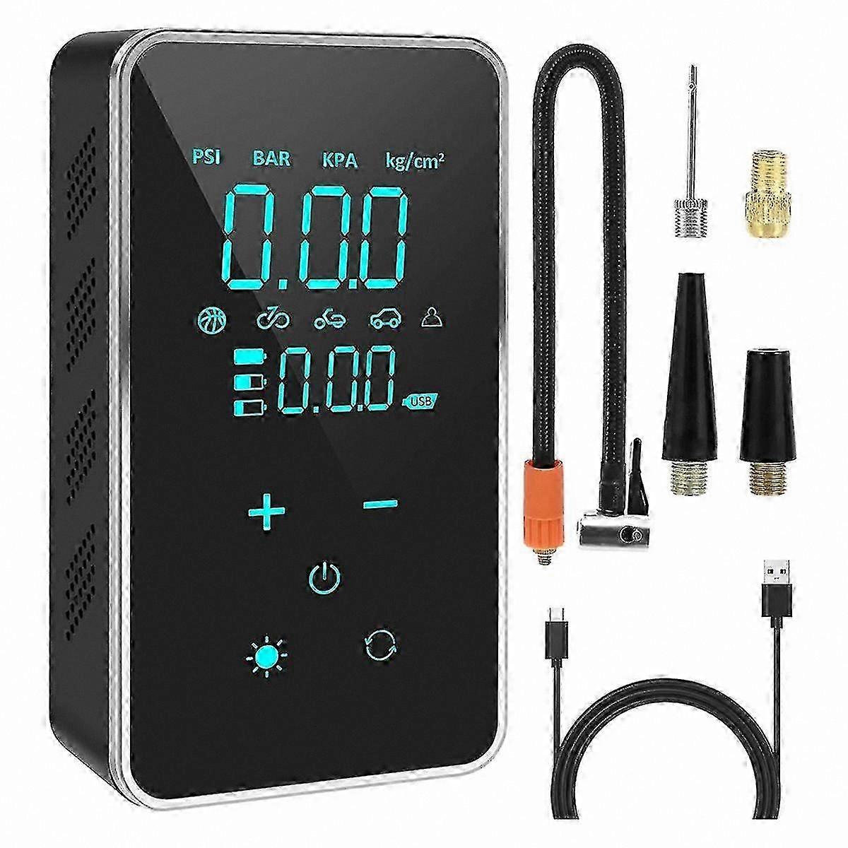 Portable Air Compressor for Car and Motorcycle, 150 PSI Cordless Tire Inflator, Rechargeable Battery Pump for Vehicles