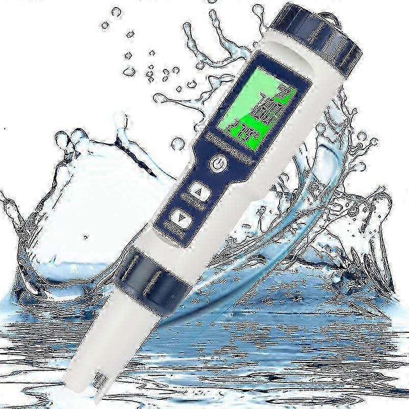 Digital Water Quality Tester, 5-Function Detection, Suitable for Swimming Pool Water