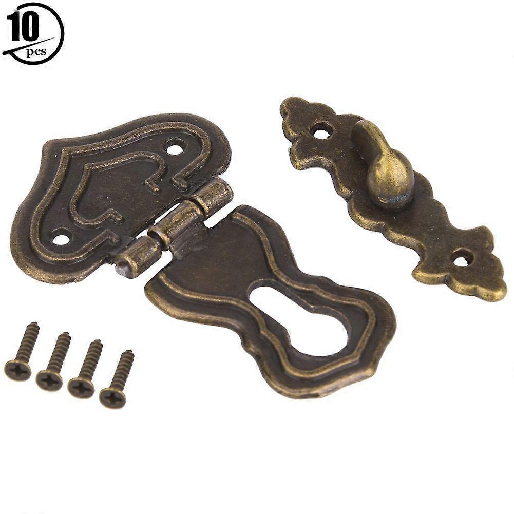 10 Pcs Hasp Latch Antique Style Zinc Alloy Boxes Bronze Coloured Latch Catch