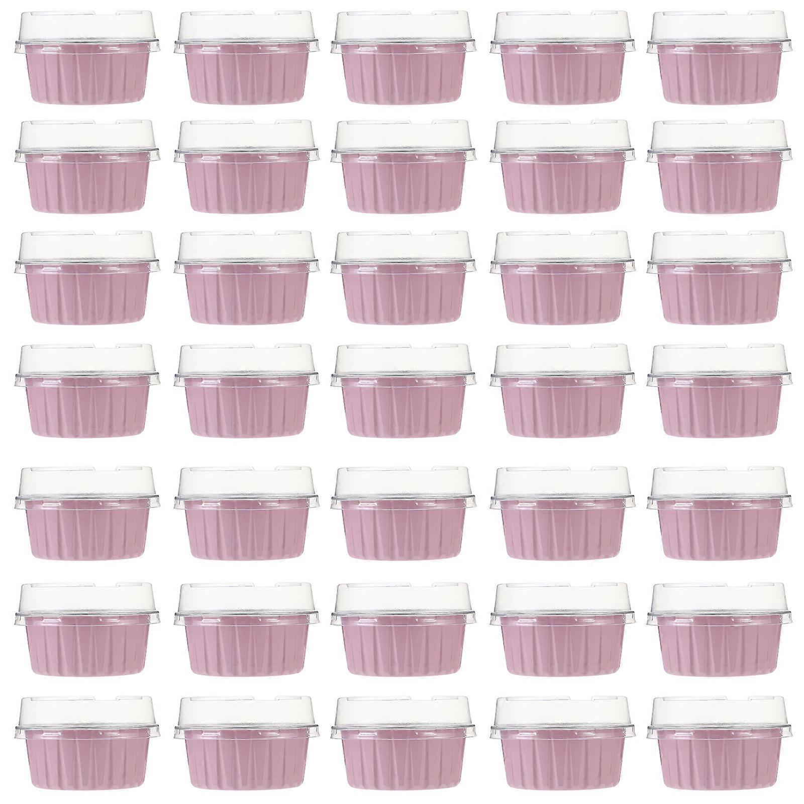 Pink Aluminum Foil Cups for Storage 50Pcs Thicken Muffin Liners with Lid