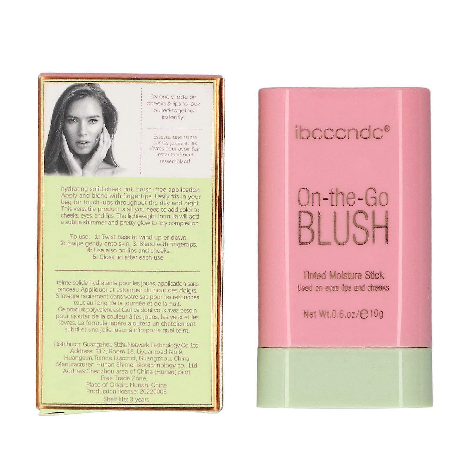 Blush Stick pour les joues, mat, longue tenue, application facile, léger, waterproof, blush stick de maquillage, 1 rose timide