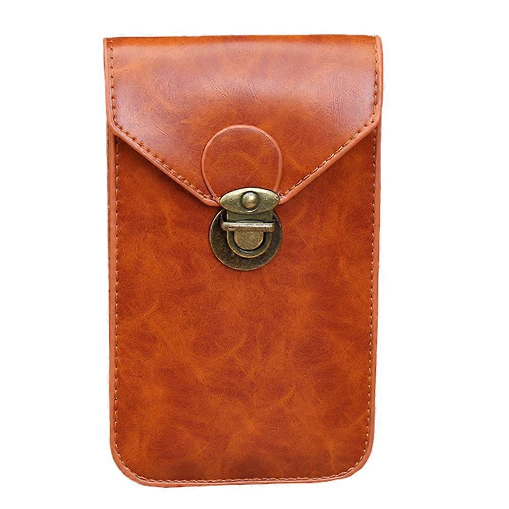 PU Cellphone Pouch Brown for Storage Use Bag