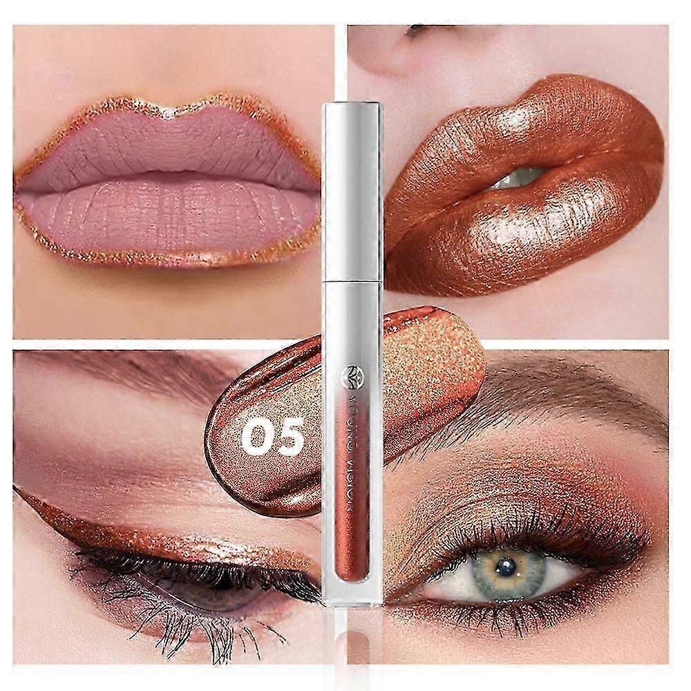 Lip Gloss in 12 Shimmering Colors, Non-Stick Lipgloss, Face Multi-Purpose Pearlescent Liquid Eyeshadow, Long-Lasting Waterproof Smudge Proof Liquid L