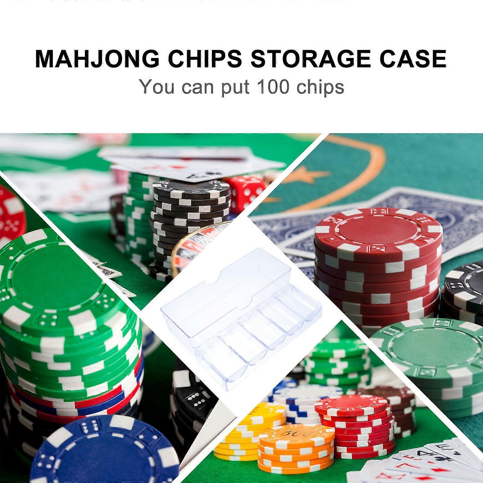 1pc Transparent Storage Box Transparent Game Chip Container Chips Oganizer