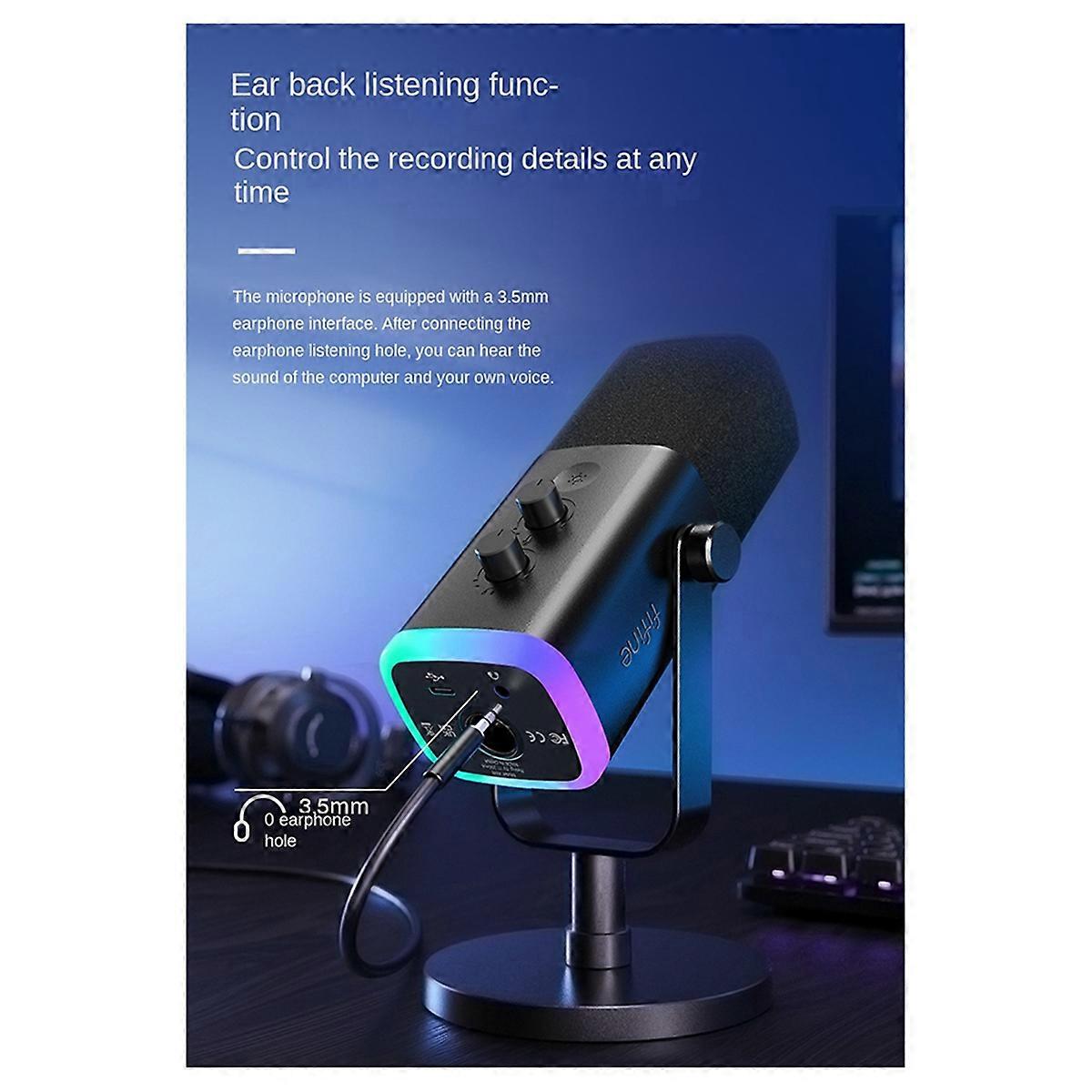  AM8 Dynamic Microphone with RGB Control, for PC Gaming white