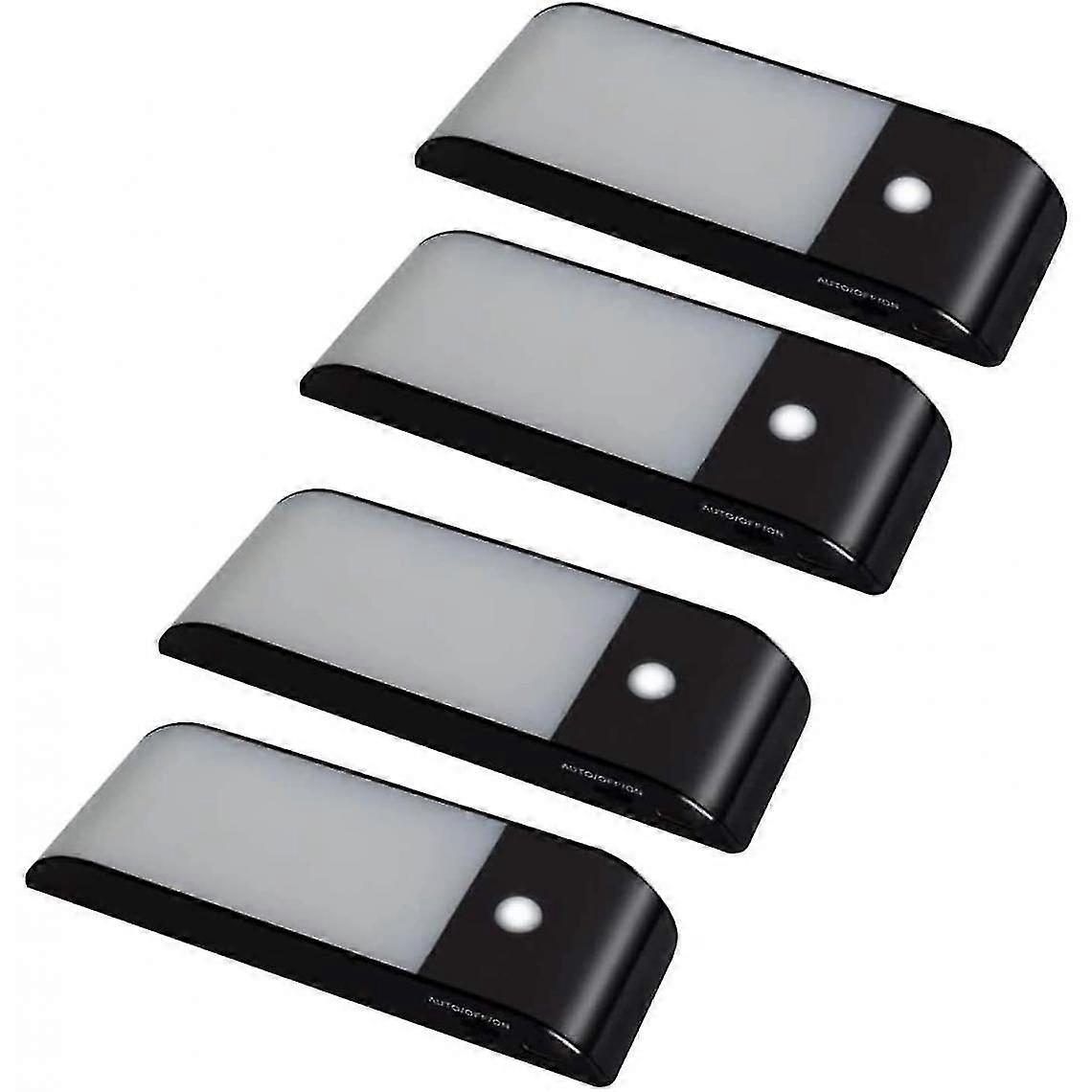Automatic Led Night Light With Motion Sensor, (4 Packs) Usb Rechargeable White Led Light With 3 Modes (auto/white/light), (rechargeable Night Cabinet