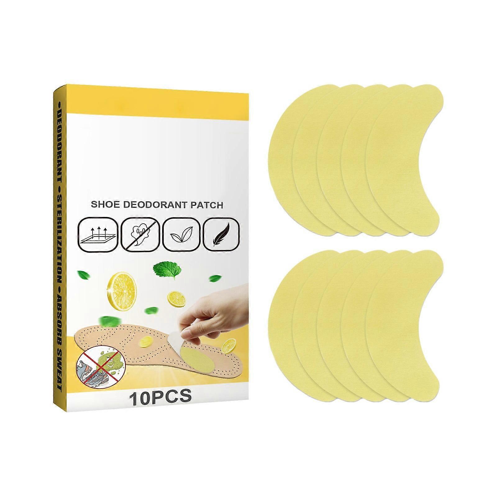 Shoe Odor Eliminator Patches with Natural Lemon Extract, 10PCS - Stronger Than Spray for Smelly Feet & Sneaker Deodorant