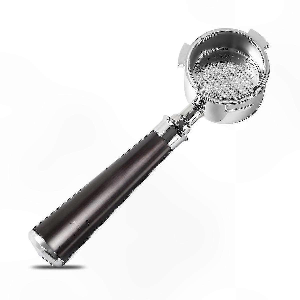 51mm Espresso Portafilter with Wooden Handle, Stainless Steel Bottomless Filter for Coffee Machines
