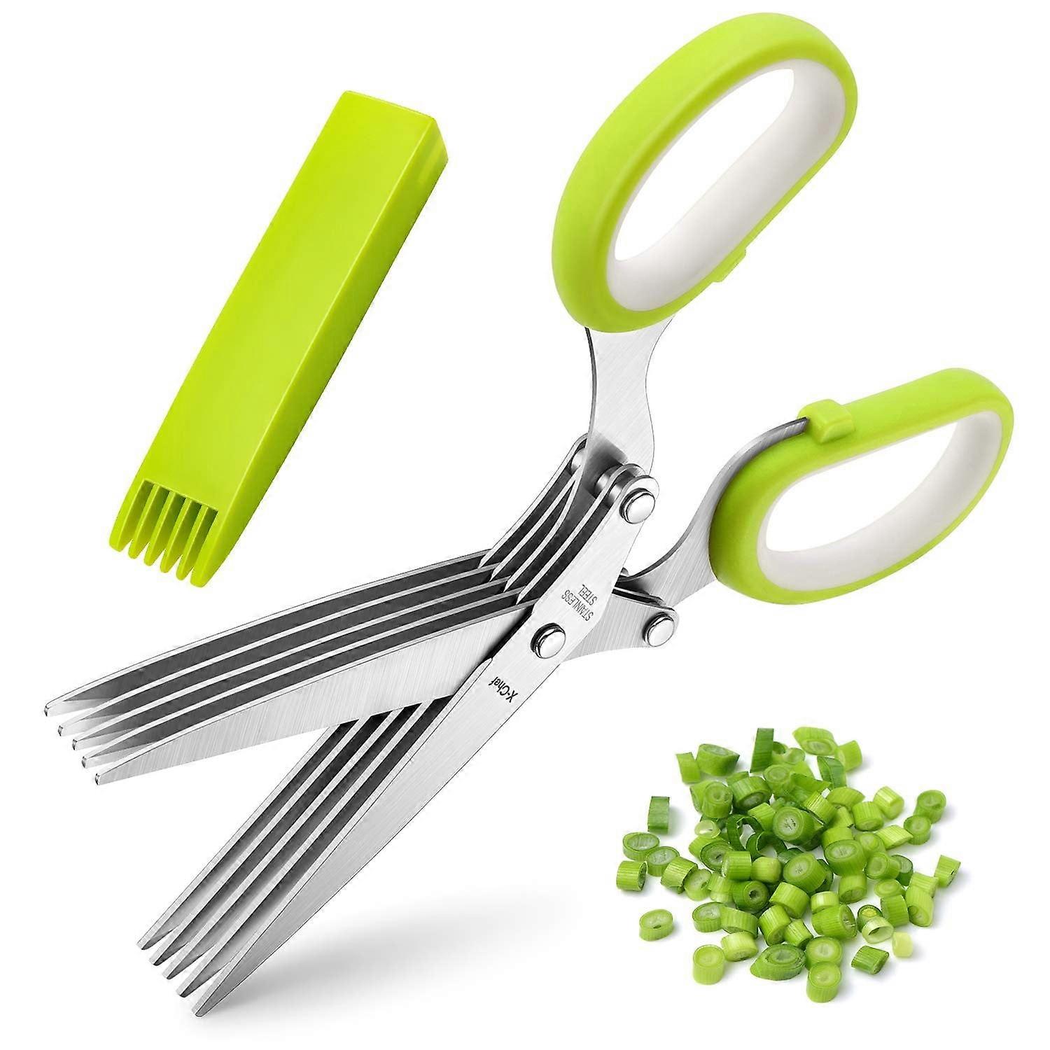 Multi-layer Cut Green Vegetable Scissors Five-layer Office Shredded Paper Scissors