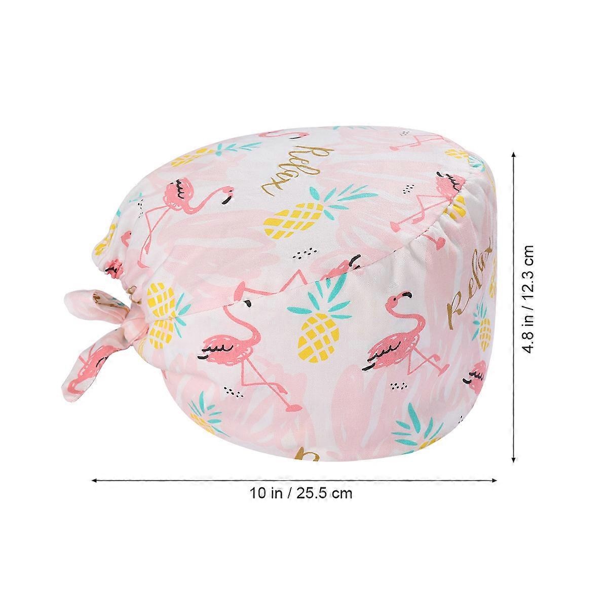 Working Doctor Cap Flamingo Printed Cotton Hat for Nurse Use Unisex