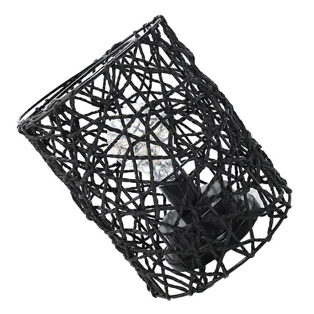 Nordic Style Black Iron Desk Light for Lighting Use 2Pcs Rope Woven Lamp