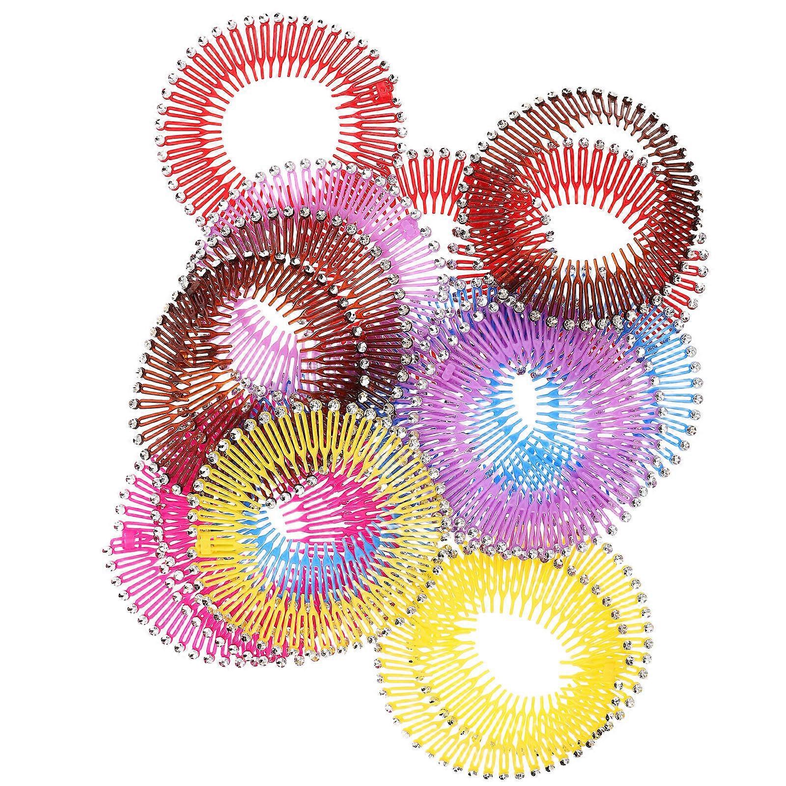 Elastic Hair Comb for Women with 36Pcs Stretchy Plastic Side