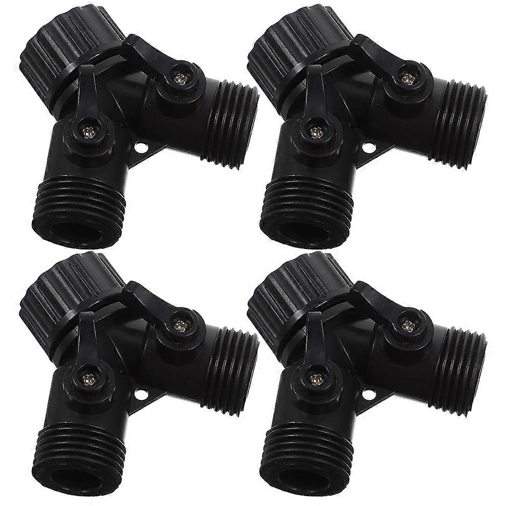 Adjustable Hose Splitter Y Pcs Hose Adapter For Household Use Garden Hose Irrigation Black Water Flow Control