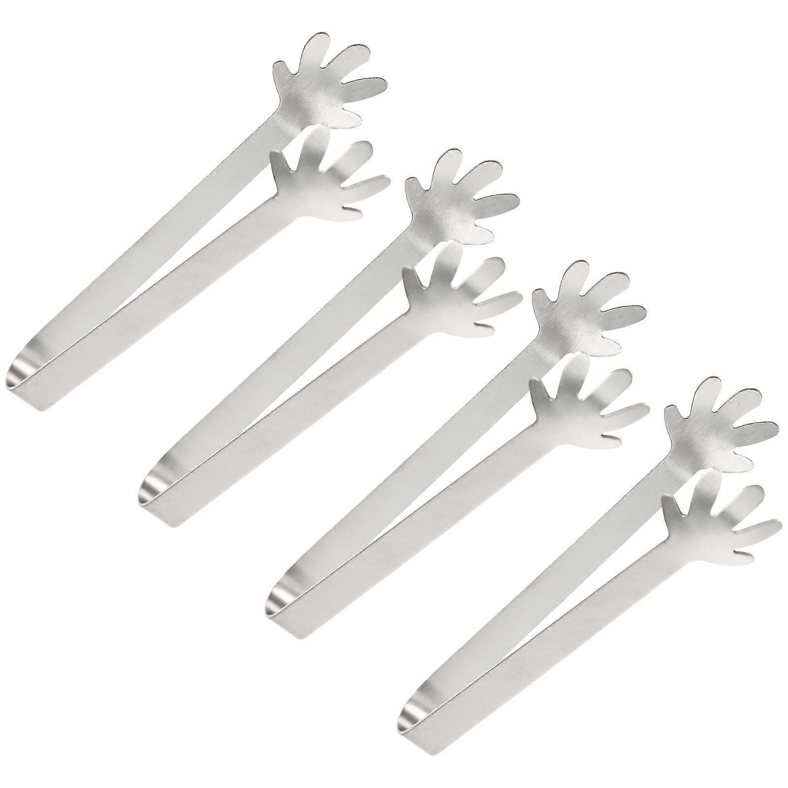 Multi-Function Food Handling Tongs 12 Pcs Stainless Steel Ice Cube Tongs Cartoon For Garden Party