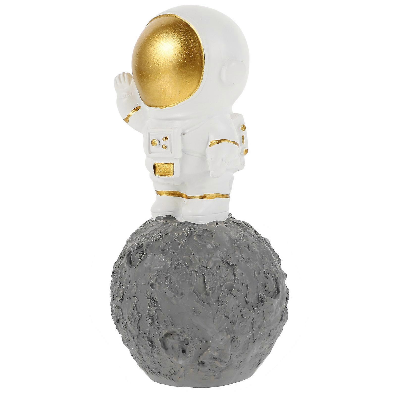 Golden Resin Astronaut Figurine Decor for Desktop 8Pcs Creative Spaceman Model