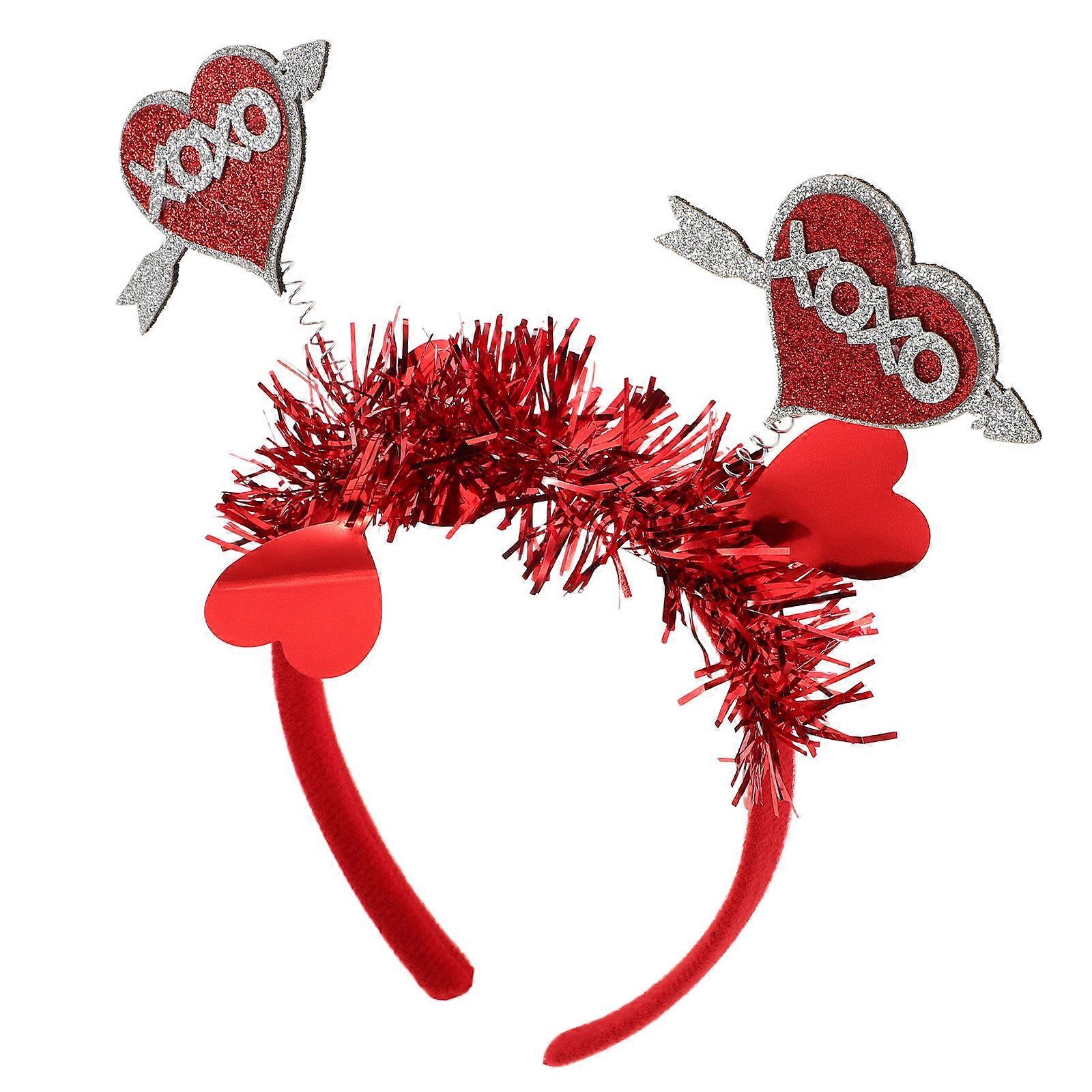 Red Heart Headband Kit for Valentines Day Cupid Accessories 3Pcs
