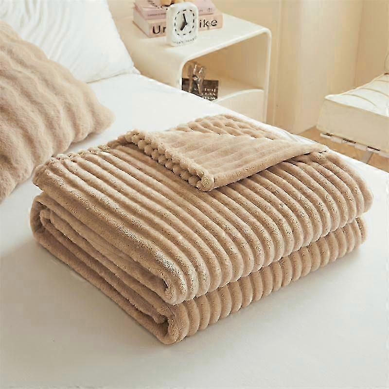 New Thickened Solid Color Imitation Milk Blanket 1pc 100/150/180/200cm Machine Washable Light and Breathable 2025