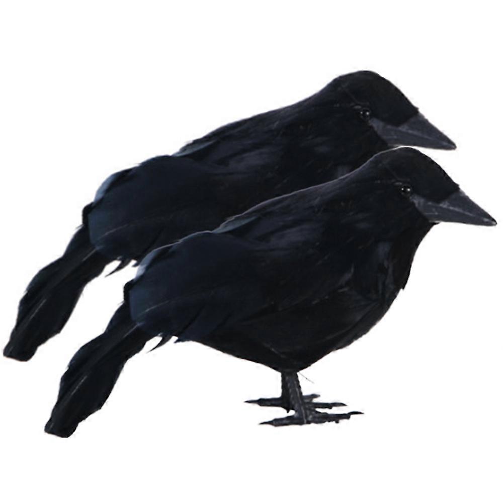 Black Crow Decoration Decor for Halloween Party 6Pcs