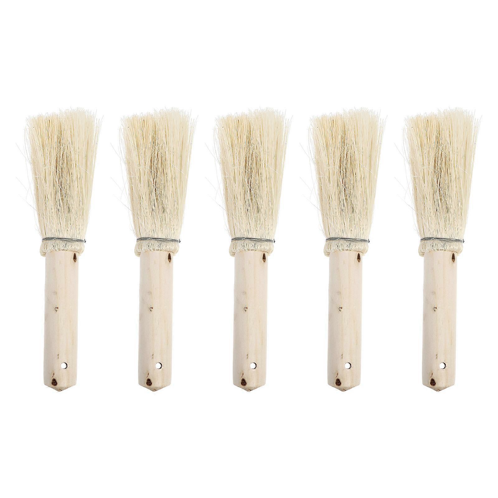 Pot Pan Brush Wooden Handle for Home Users Synthetic Material 5Pcs Deep Cleaning