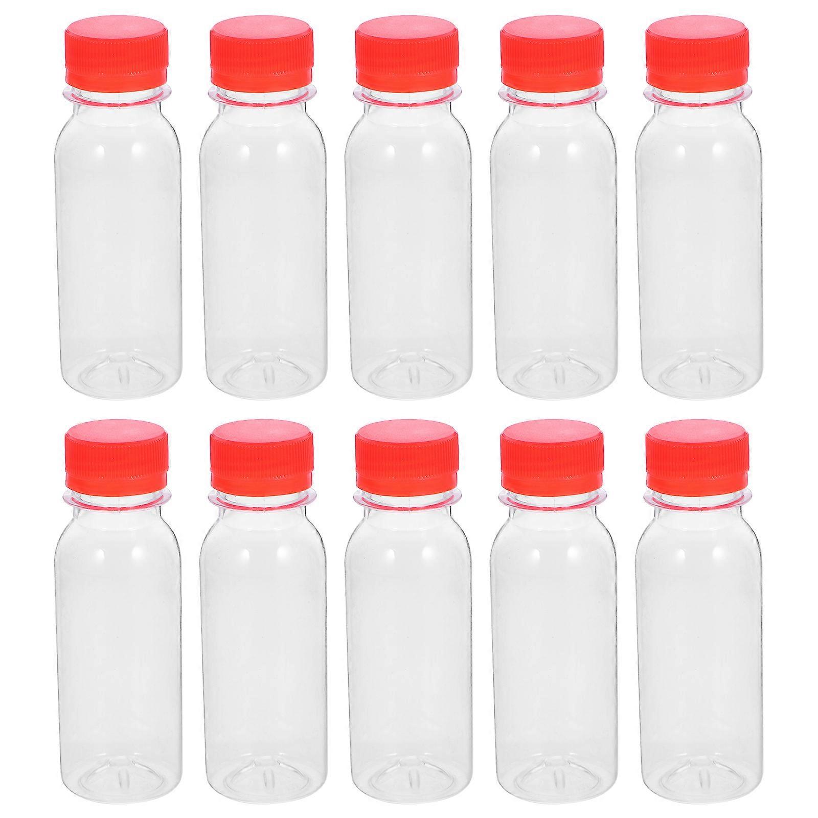Transparent Milk Bottles Practical Storage Solution For General Users Made Of Pet 10Pcs