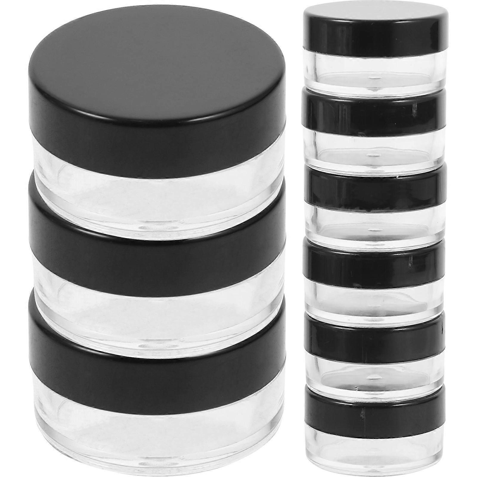 Cream Bottles Black Round Travel Containers for Cosmetics 60Pcs and Swabs