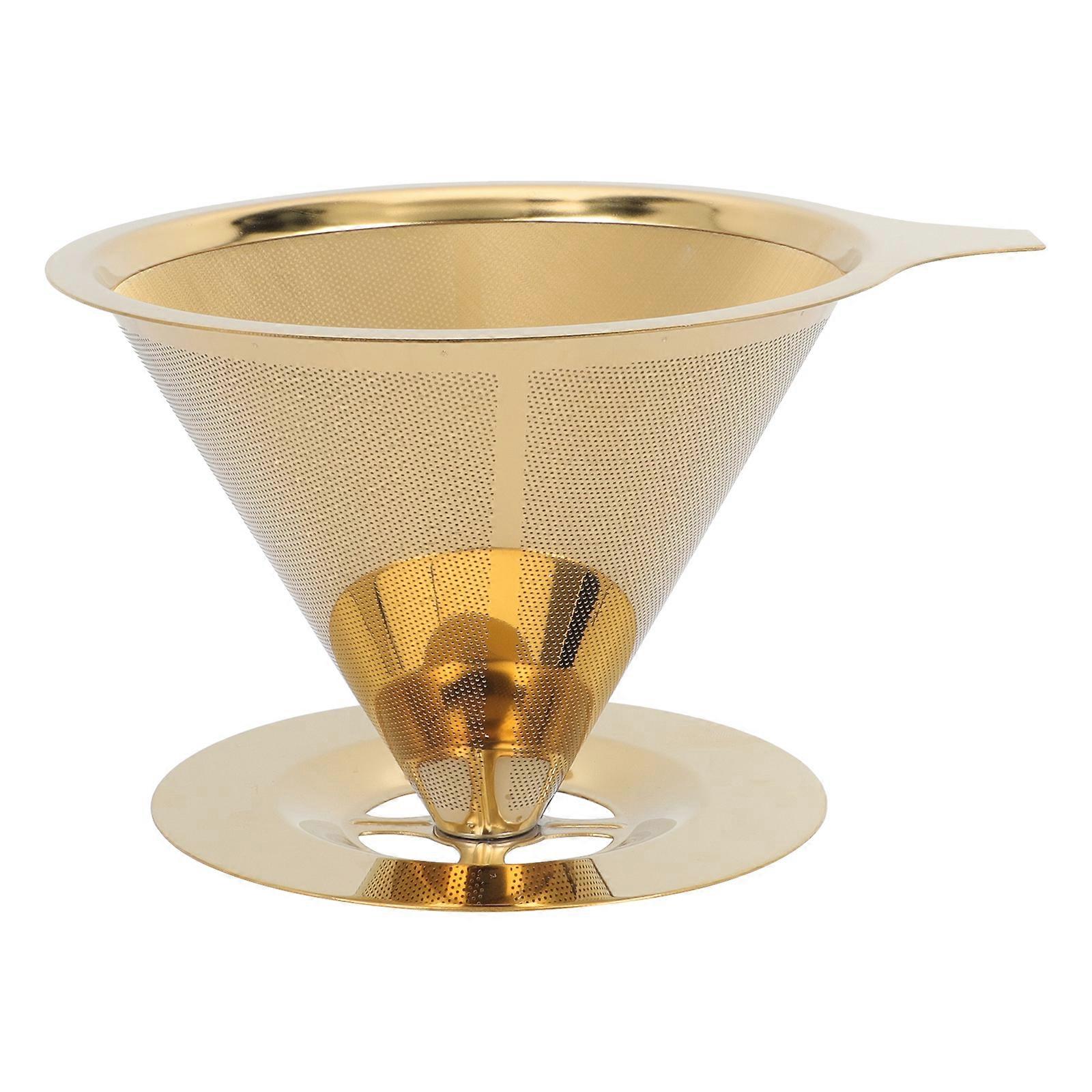 Golden Coffee Dripper Stainless Steel Filter for Slow Drip 2Pcs