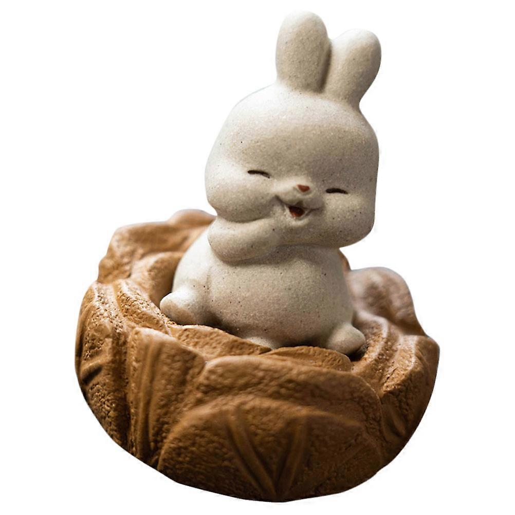 Tea Pets Rabbit Figure for Tea Table Decor Creative Purple Sand