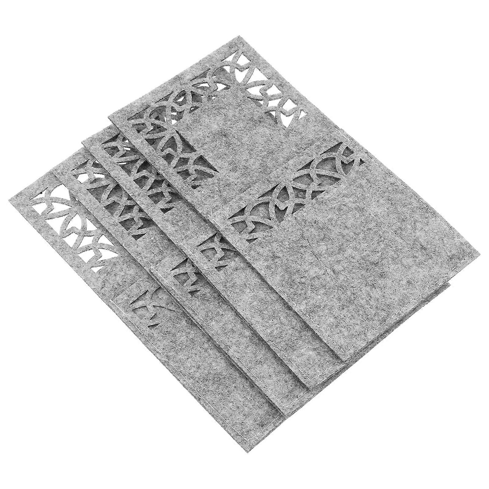 4 st julbestickspåsar för förvaring grå non-woven duk