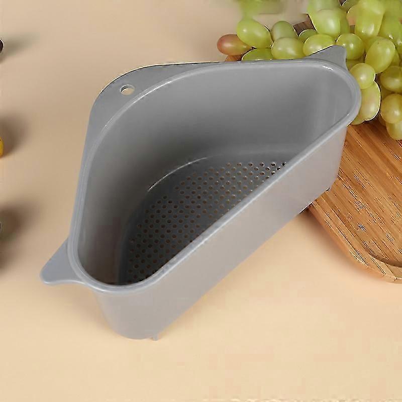 2 Pack Colander Sink Storage Rack, Sink Drainer Strainer with Triangular Filter Drain Tray with Suction Cup Kitchen Sink for Kitchen Bathroom