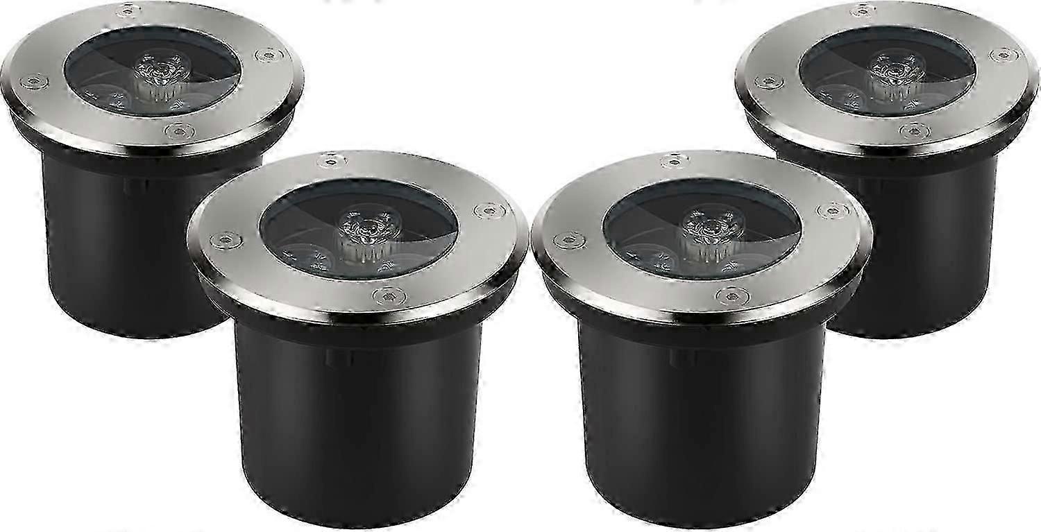 4pcs 3w Extérieur Led Encastré Spots Rond Led Lumière du Jour Blanc Jardin Chemin Lumière Lumière Encastrée