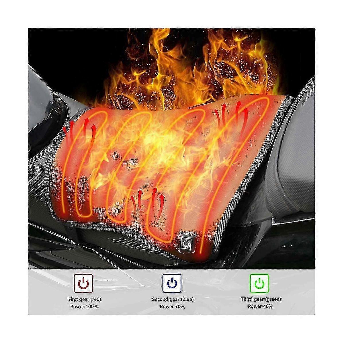 Exquisite Motorcycle Heated Seat Cushion Electric Heated Seat Pad compatible with Motorcycle, Snowmobile, and ATV with Un