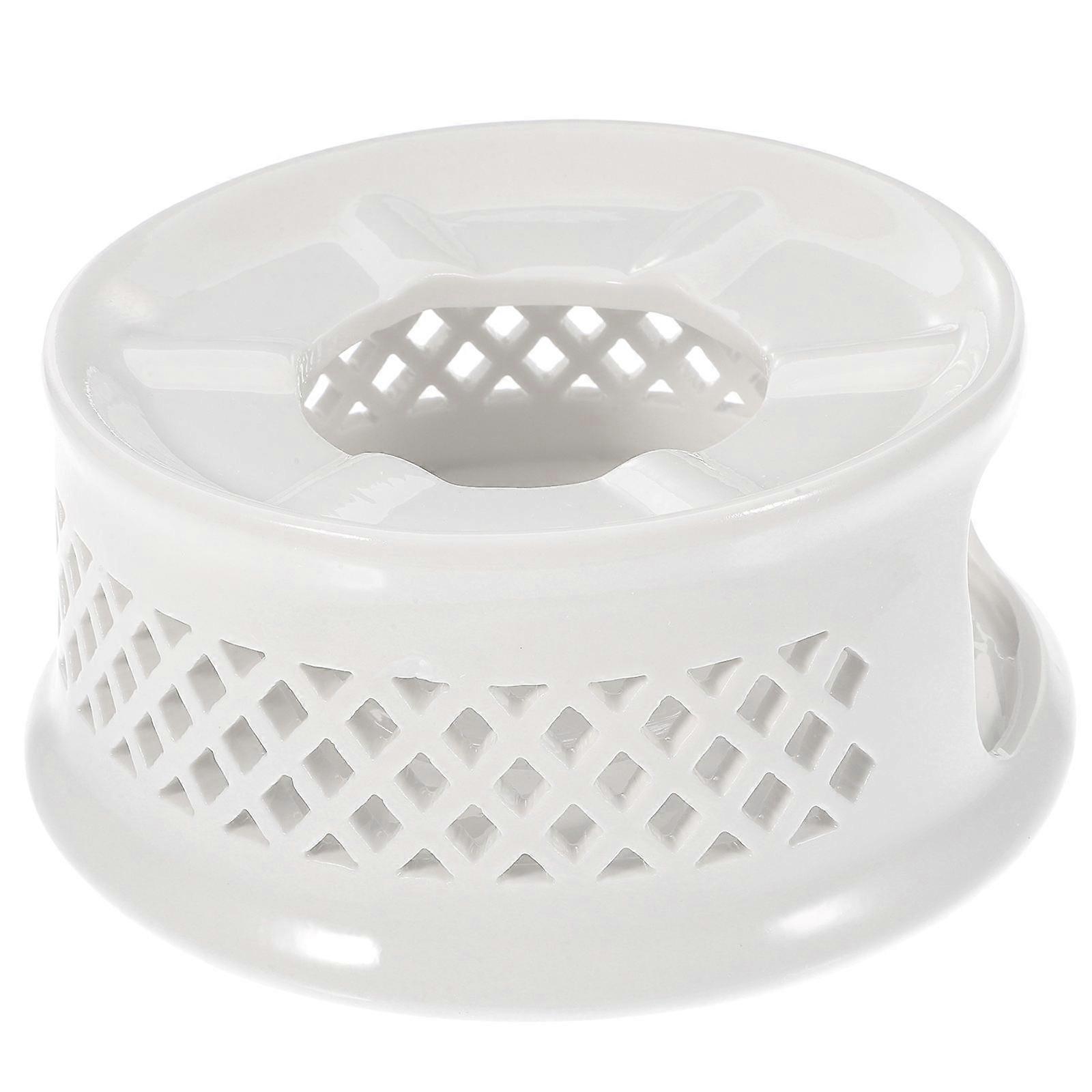 White Ceramic Teapot Warmer for Tea Heating 2Pcs Household Set