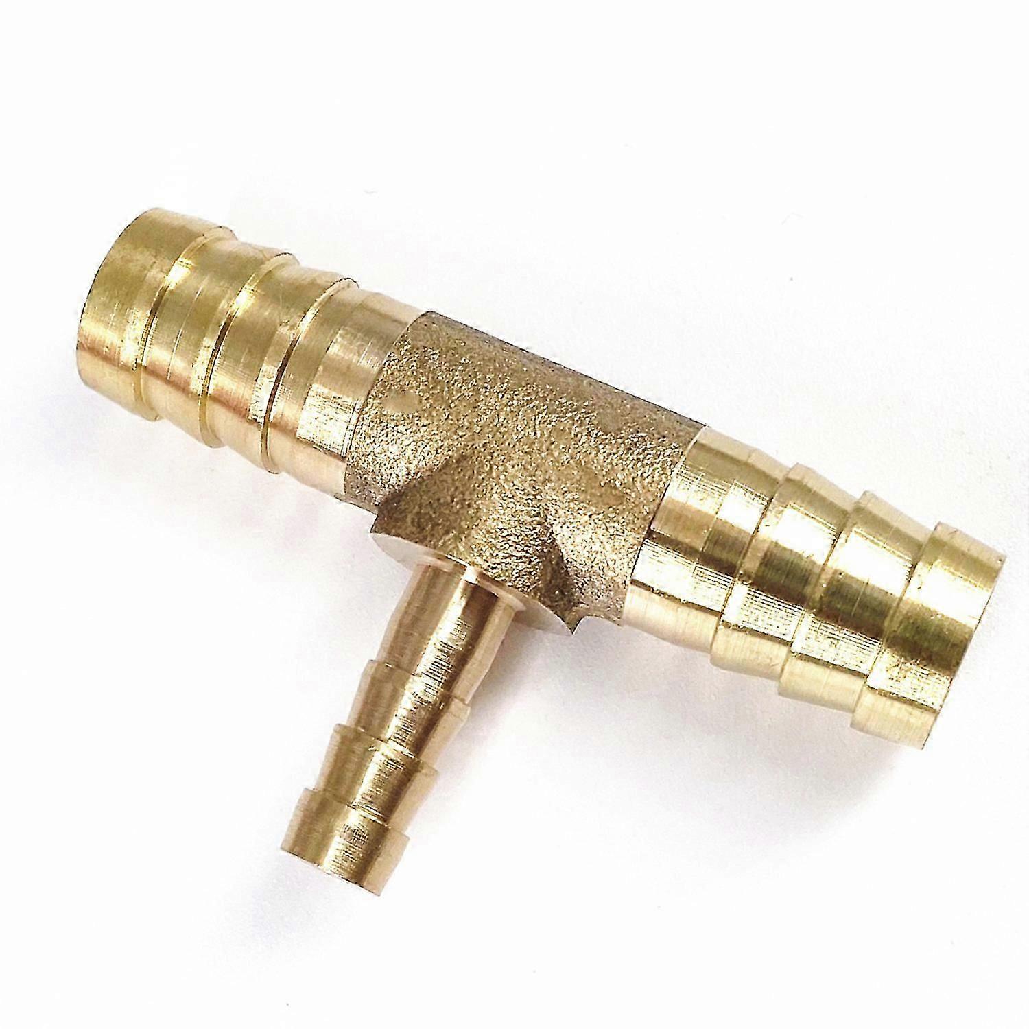 hose barb brass tee connector 3 way 4 6 8 10 12 14 16 19mm