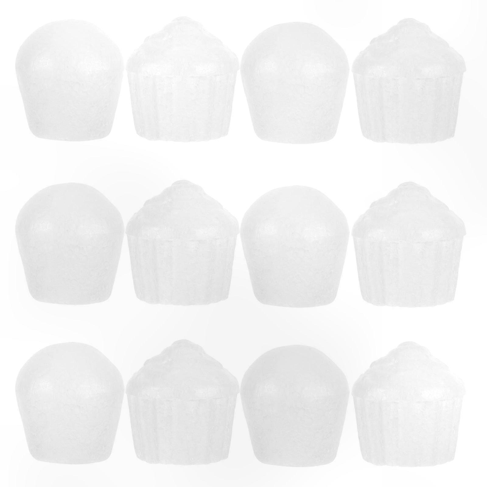 12pcs Unfinished Foam Cupcakes for DIY Crafts, Creative Projects, and Parent-Child Activities