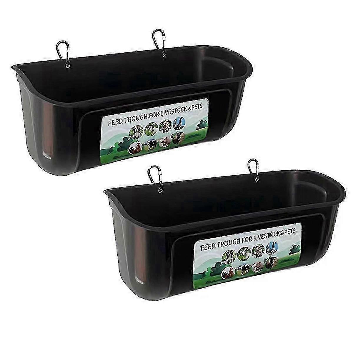 Chicken Goat Hanging Fence Feeder, Water Trough for Deer Duck Dog and Piglets, Goose Waterer Trough 25-26