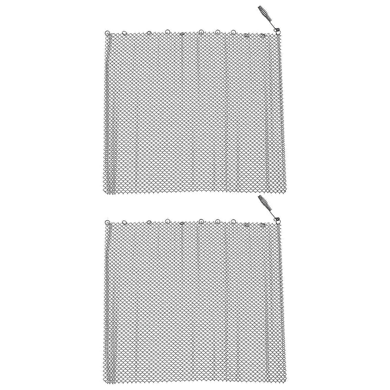 2pcs Fireplace Mesh Screen Curtain - 24" x 20" Decorative Mesh Fireplace Screen Panels - Metal Fire Pit Accessory Insert For Indoor